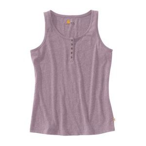 CARHARTT Henley Amethyst Purple Tank Top - Large